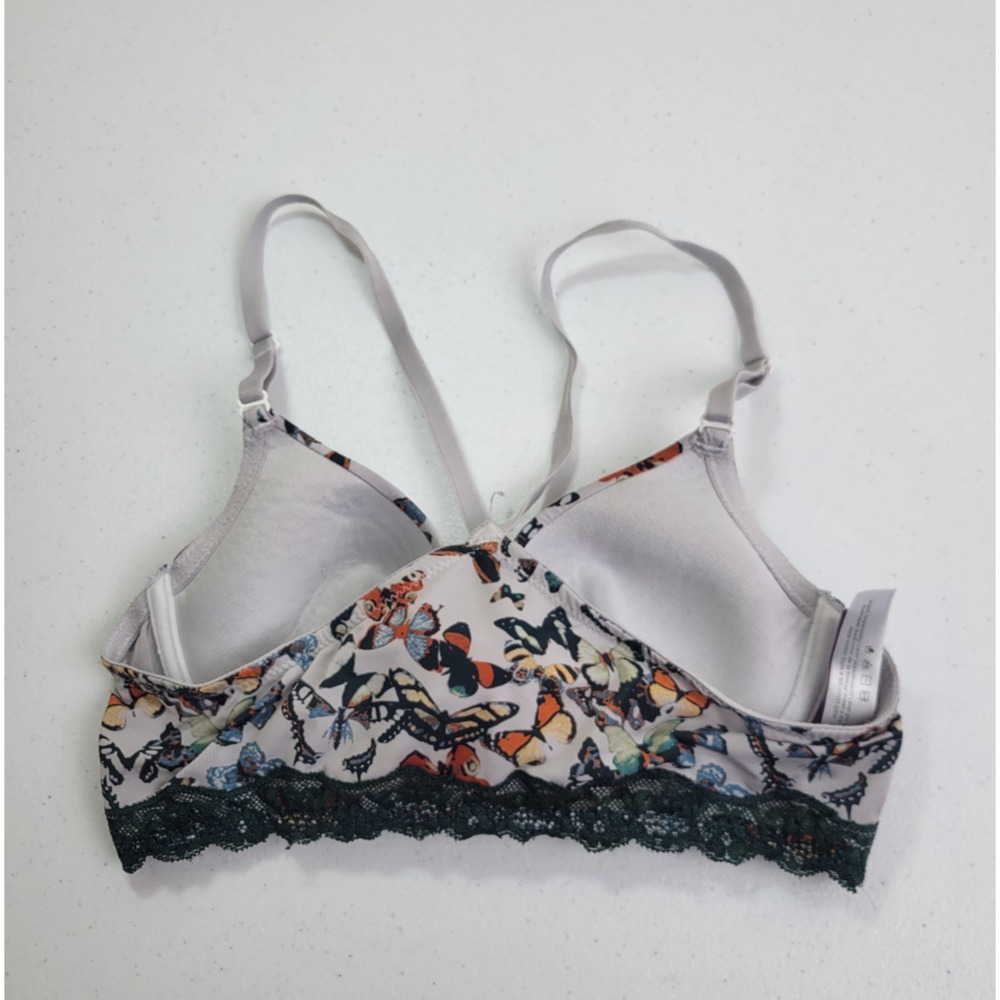Adore Me Racerback Underwire Bra‎ Multicolor Butterflies Front Closure Size 32C - Picture 3 of 7